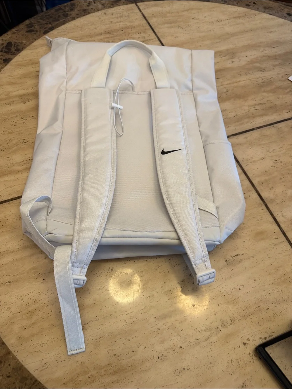 Nike White Backpack with Orange and Pink Accent